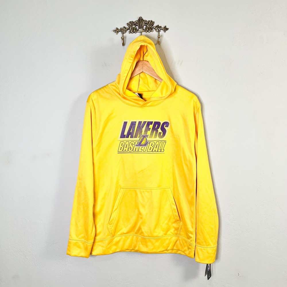 NBA Los Angeles Lakers Basketball Hoodie Youth Size XL 18/20 Yellow New Fleece